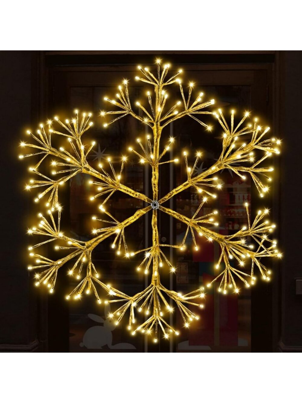 24” Snowflake LED Light Display - 240 Bright Christmas Lights for Windows